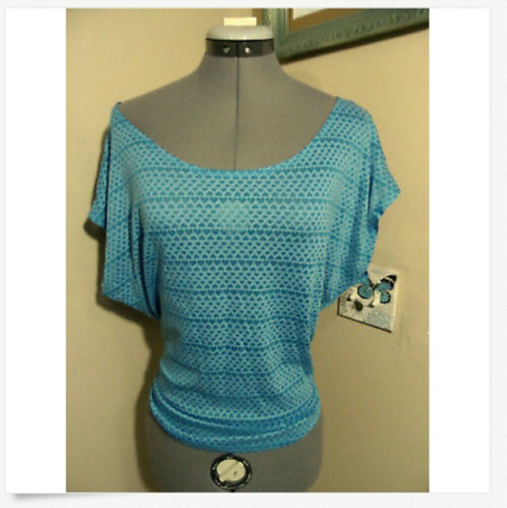 New CURIOUS GYPSY T-shirt Top SML Heart semi sheer Scoop neck Beach blouse SS